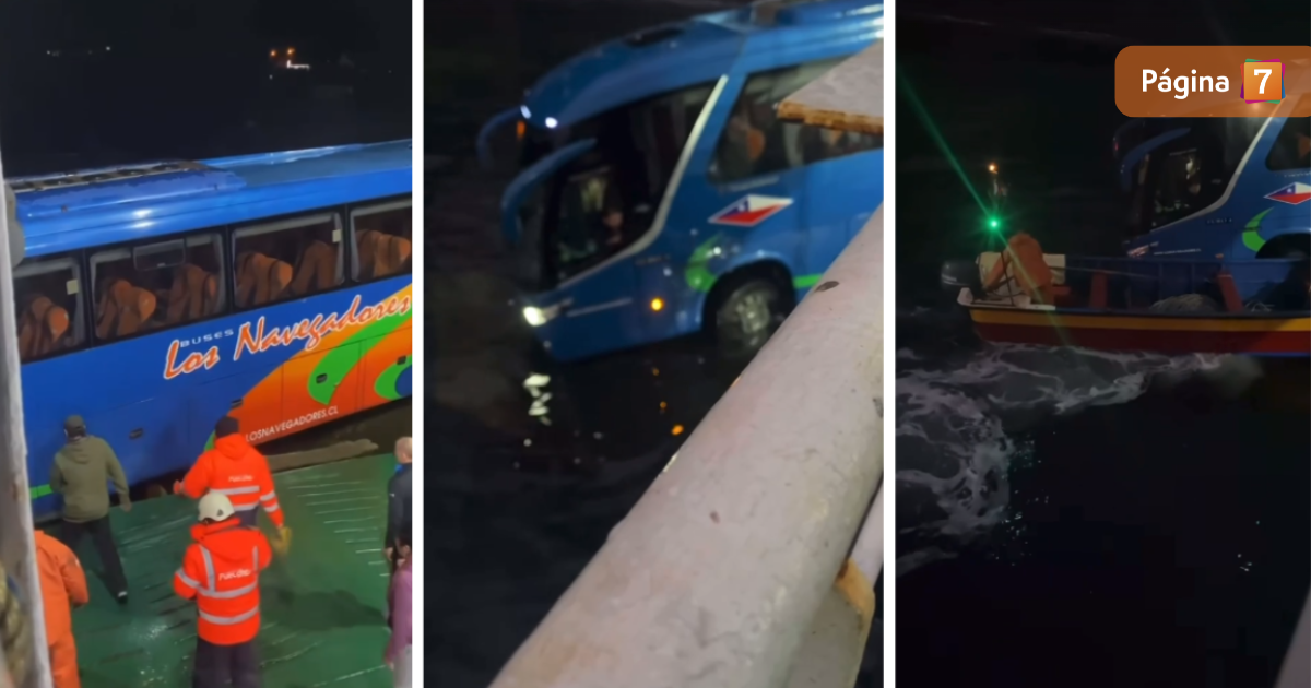 Bus casi cae al mar en Puerto Montt: video captó el momento del accidente