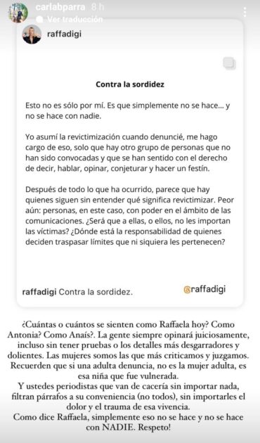 Carla Barra, hermana de Antonia Barra, reaccionó a reflexción de Raffaella Di Girolamo sobre los medios de comunicación