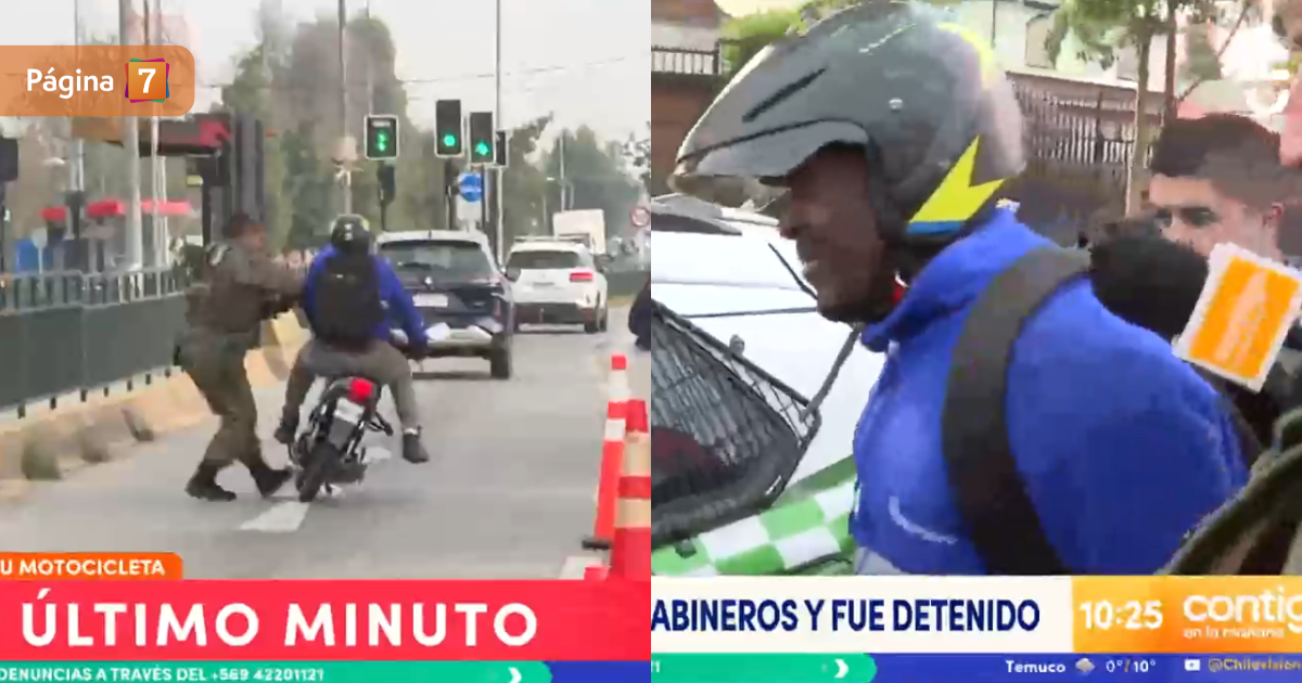 La insólita respuesta de motorista que intentó escapar de fiscalización: panel de CHV reaccionó