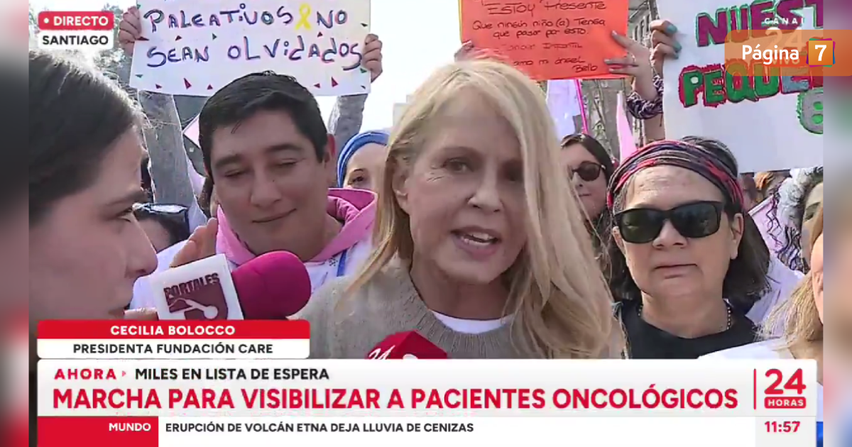 Cecilia Bolocco encabeza marcha y pide que el cáncer vuelva a ser prioridad nacional