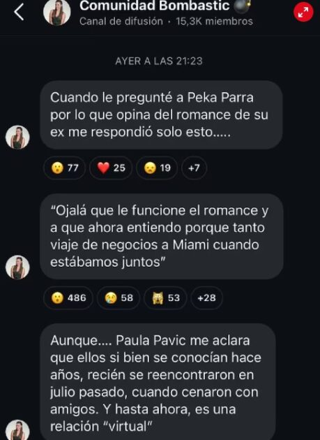Ingrid Parra opinó del romance que tendrían su expareja Cristián Sales con Paula Pavic