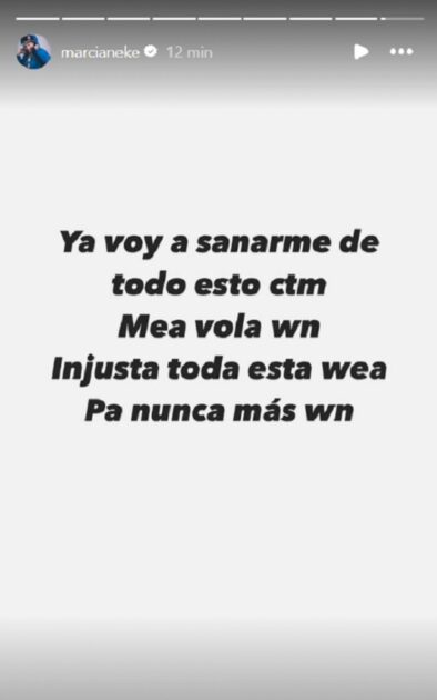 publicación de Marcianeke tras filtración de video de su ex con Luis Mateucci