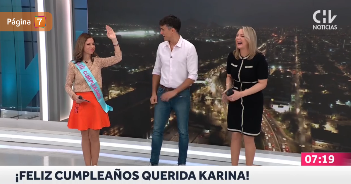 Karina Álvarez fue sorprendida por su cumpleaños en CHV Noticias: "Cada vez más joven"