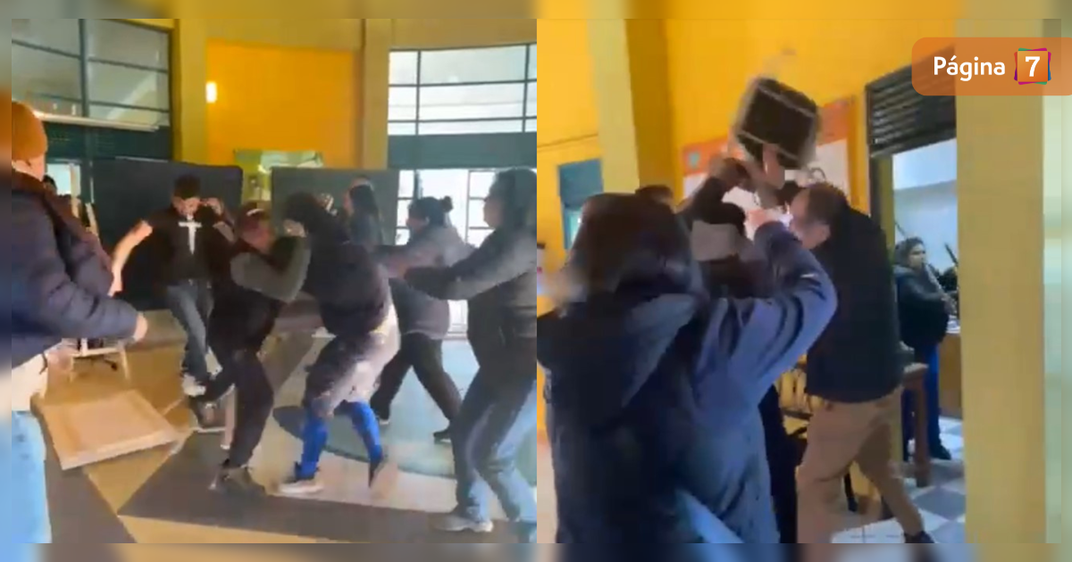 Registran brutal pelea entre apoderados en liceo de Quilpué tras citación por riña de estudiantes