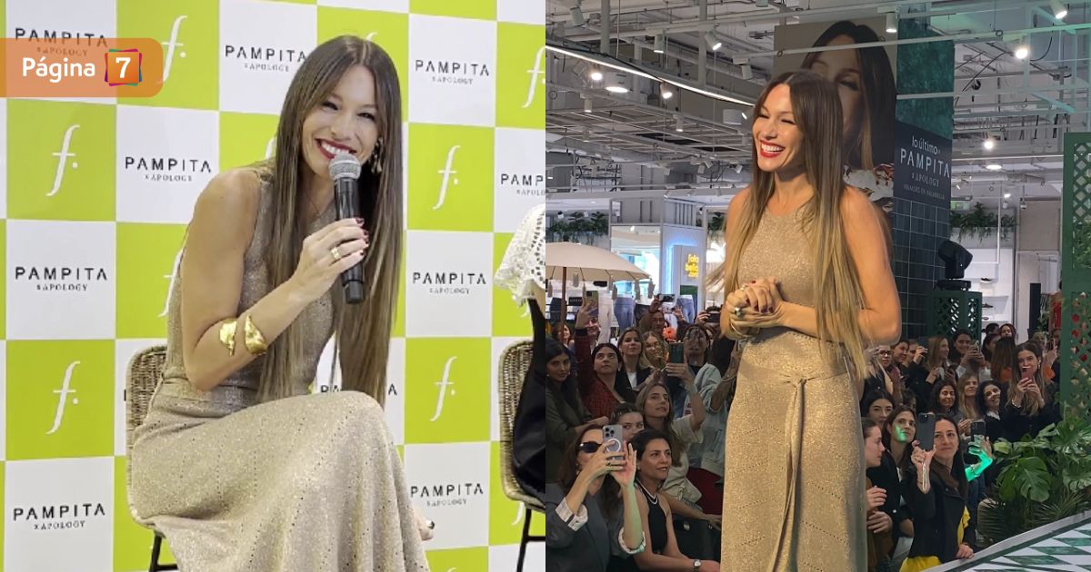 Pampita en lanzamiento en Falabella