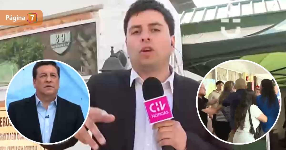 Periodista de CHV fue sorprendido con pelea de mujeres en fila de votación en Pudahuel