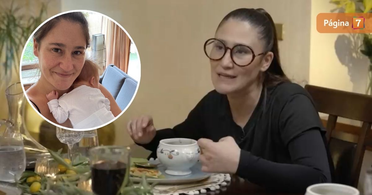 belén mora sobre su hijo en la divina comida