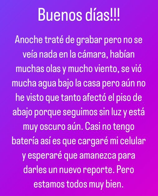 Paula Pavic entregó actualización tras huracán Milton: pasó la emergencia con Marcelo Ríos e hijos
