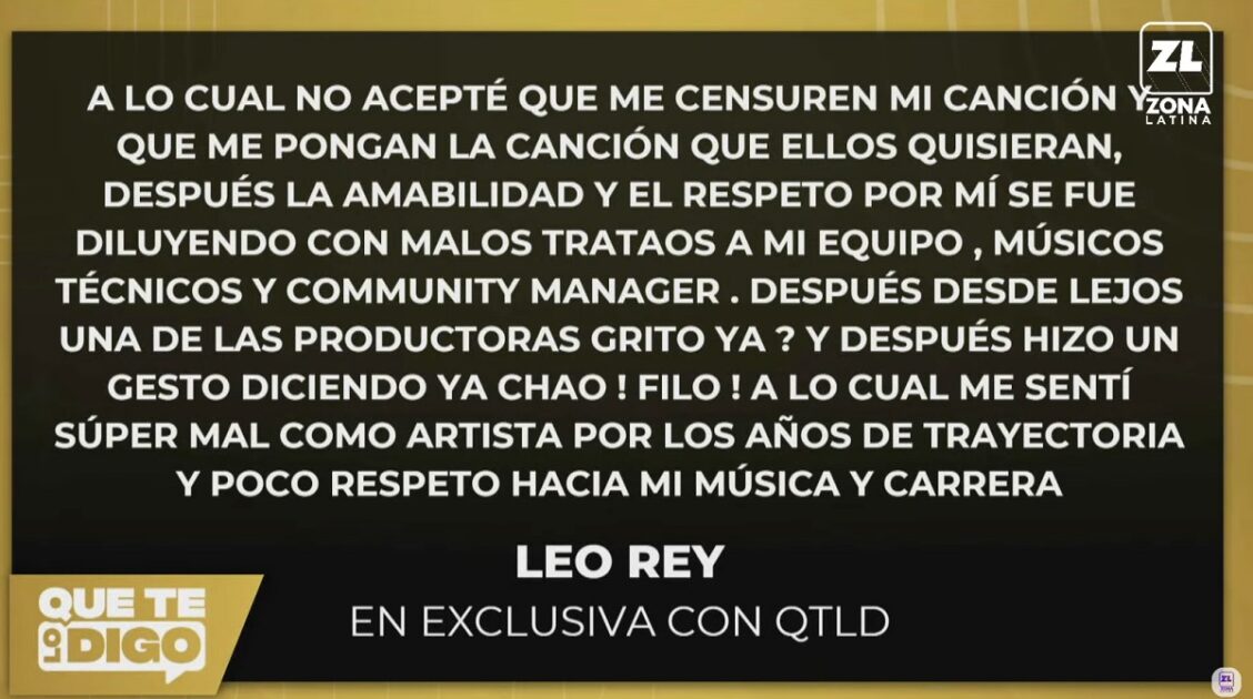 Leo Rey y sus descargos contra Ahora Caigo