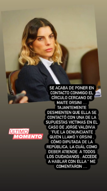 Desmienten que Maite Orsini llamó a denunciante de Jorge Valdivia: esta es la versión de la diputada