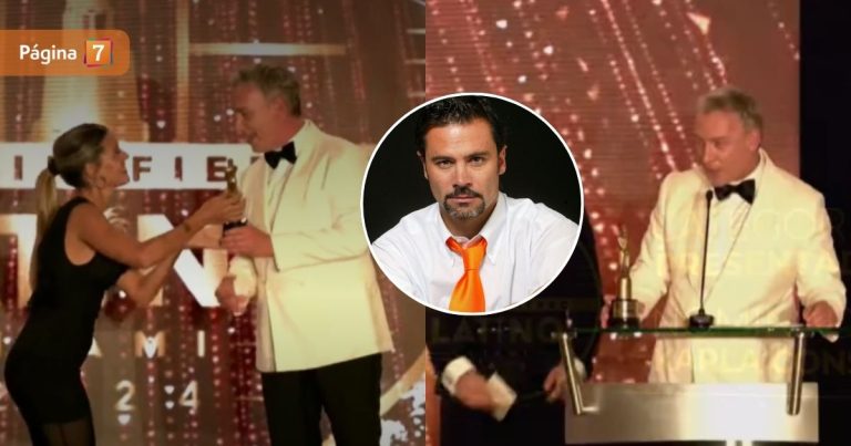 Martín Cárcamo recuerda a Felipe Camiroaga al ganar Premio Martín Fierro Latino 2024