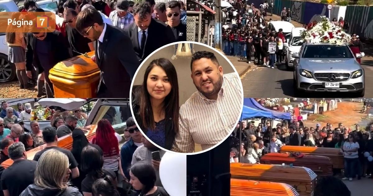 Así fue la multitudinaria y emotiva despedida a familia fallecida en accidente en Cabrero