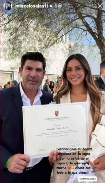 Marcelo Salas festejó con especial mensaje gran hito de su hija Camila: “Orgulloso de tu logro”