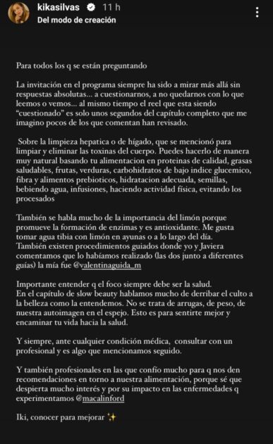 Kika Silva tras críticas a su podcast