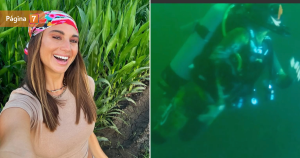 Tita Ureta buceó a 30 metros bajo el mar transmitiendo en vivo mientras buscaba embarcación