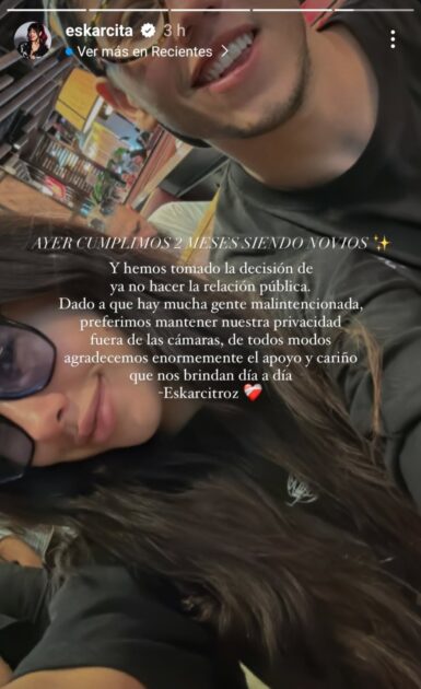 Eskarcita comunicó drástica decisión sobre su relación.