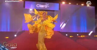 Eugenia Lemos impactó con deslumbrante vestido en Gala de Viña: contó con estructura de 30 kilos