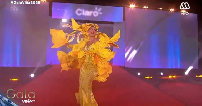 Eugenia Lemos impactó con deslumbrante vestido en Gala de Viña: contó con estructura de 30 kilos