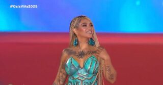 El especial look de Flor de Rap en la Gala de Viña 2025: lució deslumbrante cuerpo pintado