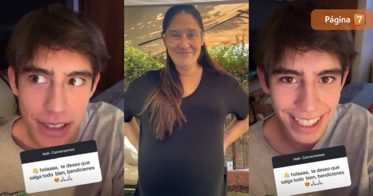 Belén Mora reaccionó a parodia que hizo su hijo mayor sobre su embarazo: 