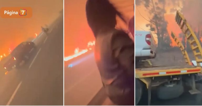 Madre e hija grabaron impactante huida en medio de incendio forestal en Ruta 5 Sur