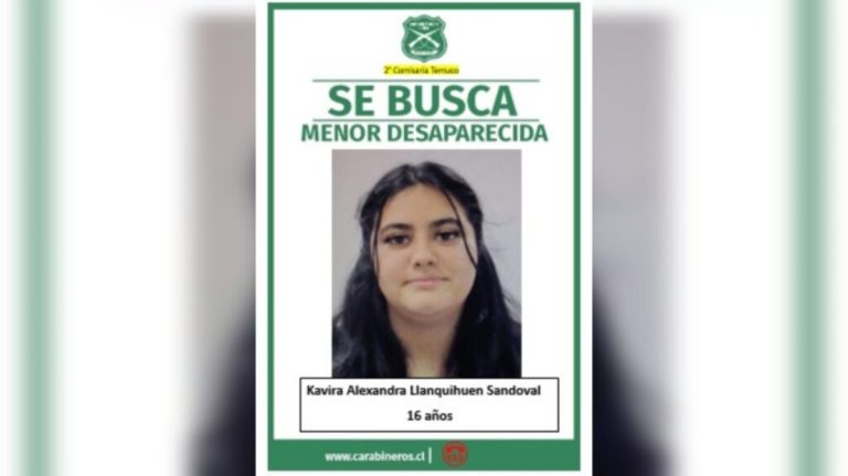 Encuentran a joven estudiante desaparecida desde el 13 de marzo en Temuco