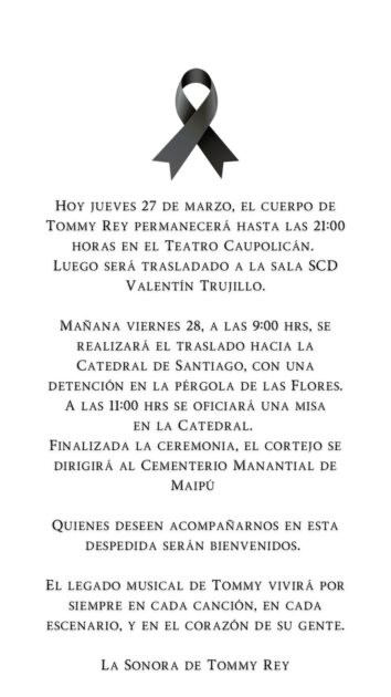 Gabriel Boric decreta duelo oficial este jueves por la partida de Tommy Rey