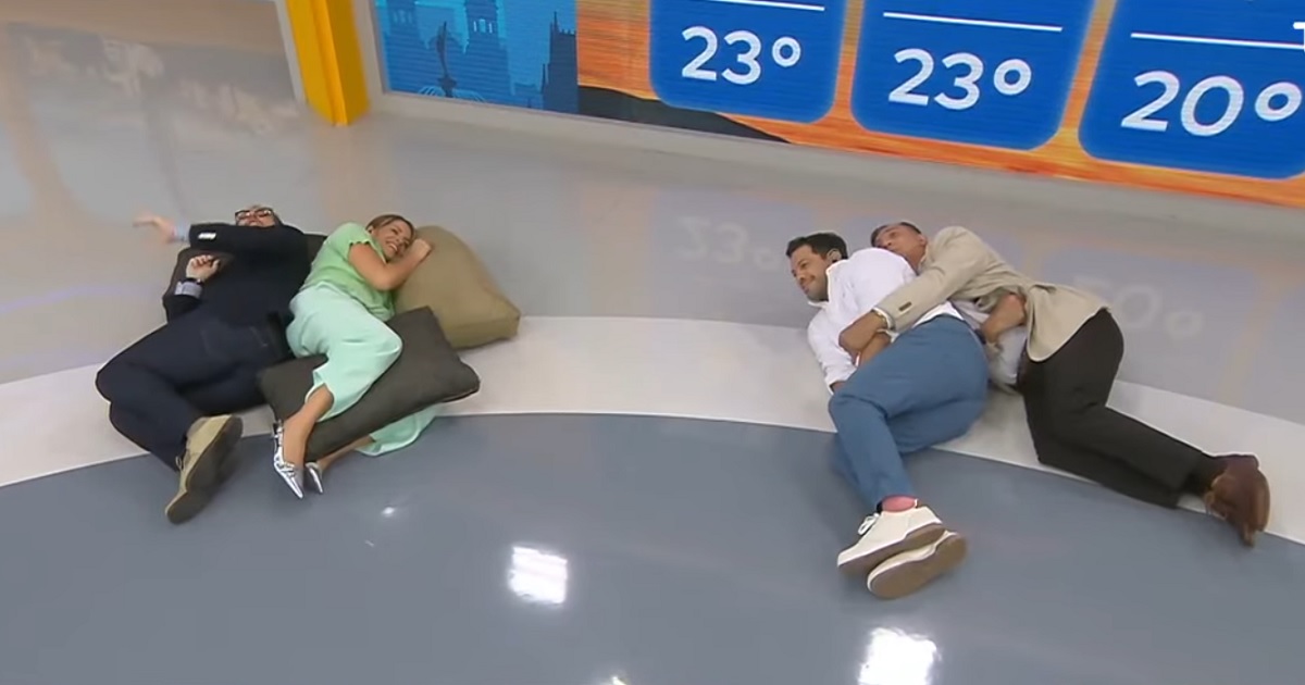 Eduardo Fuentes y Monserrat Álvarez protagonizaron hilarante momento en el Buenos días a todos