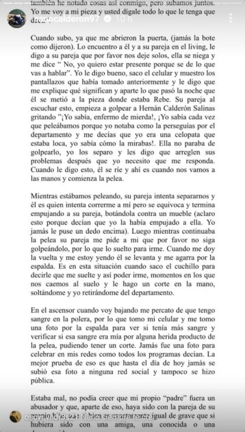 Nano Calderón detalló día de la pelea con su padre, Hernán Calderón 