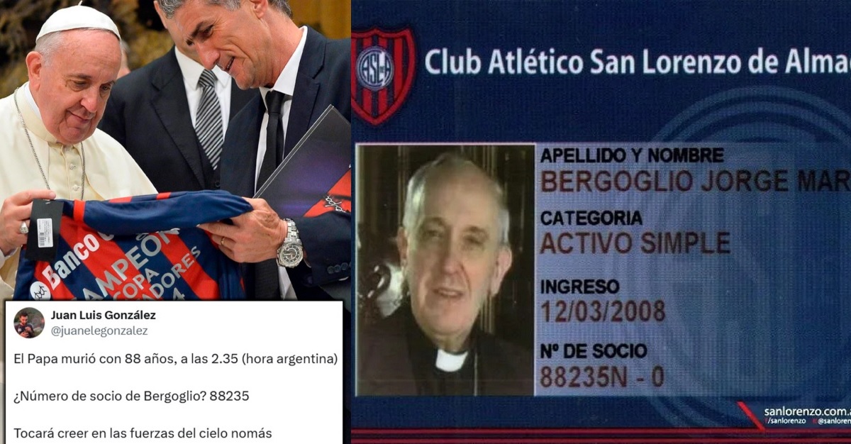 Papa Francisco y la increíbl coincidencia de su muerte que lo une a San Lorenzo de Almagro