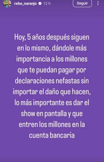 Rebeca Naranjo lanzó 'palo' a Kel Calderón