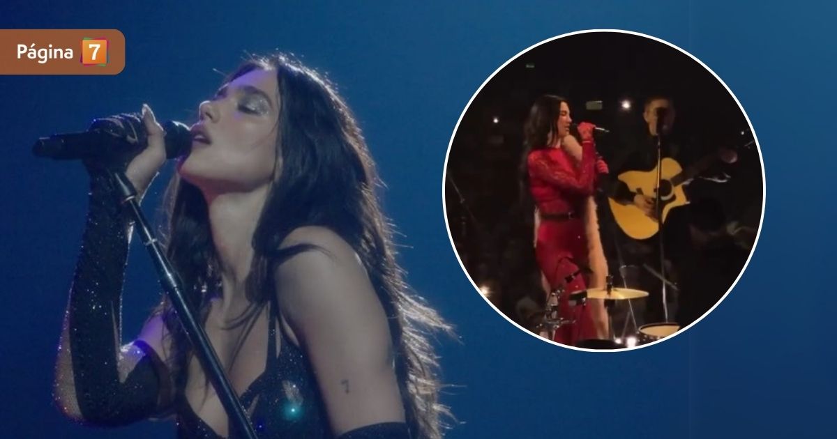 Dua Lipa cantando Héroe