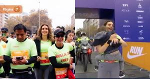 Cruzó la meta con su hijo:  María Luisa Godoy corrió 21K en la Maratón de Santiago