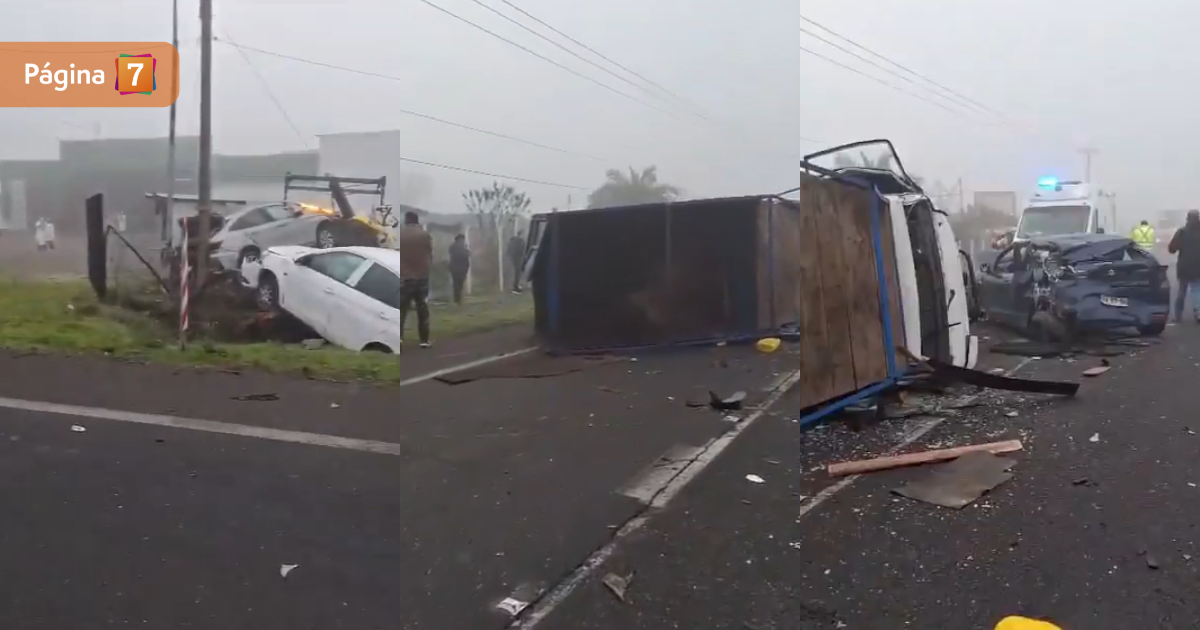 Linares: al menos 16 vehículos involucrados y tres heridos tras colisión múltiple en Ruta 5 Sur