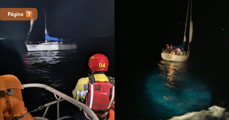 Bote Salvavidas de Valparaíso rescató a yate con 5 tripulantes que quedó a la deriva mar adentro