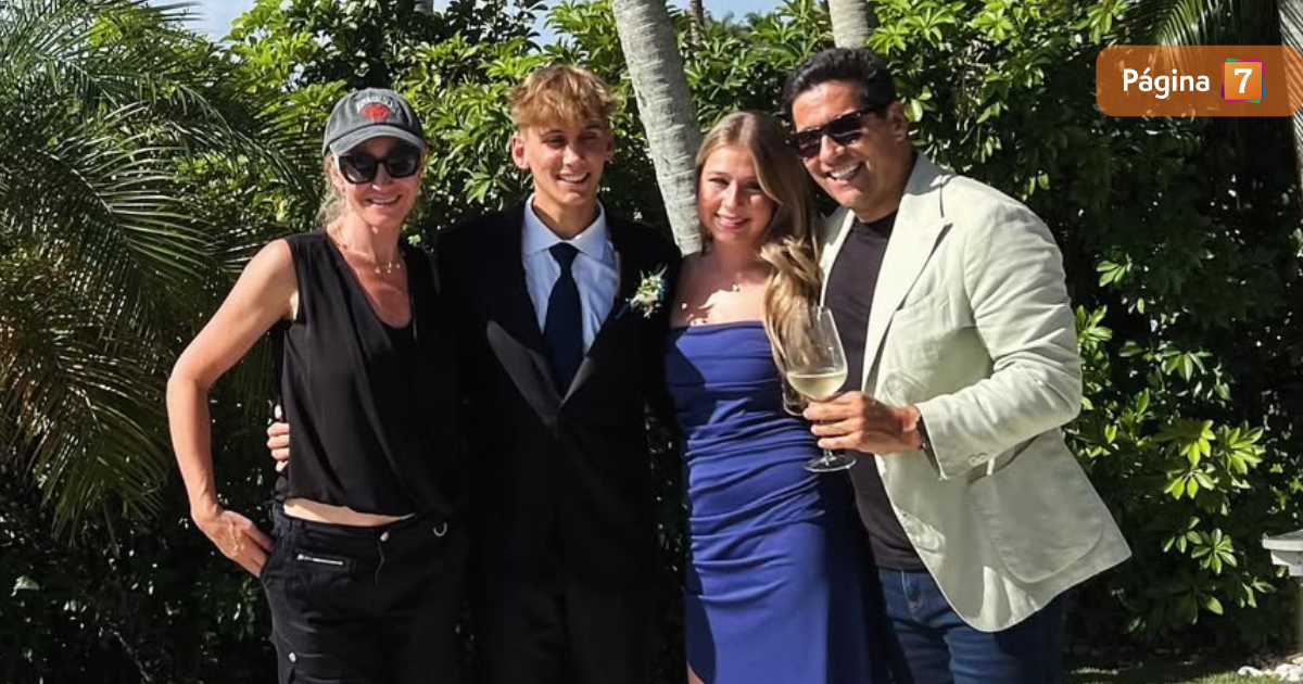 graduación de Vicente, hijo de Rafa Araneda y Marcela Vacarezza