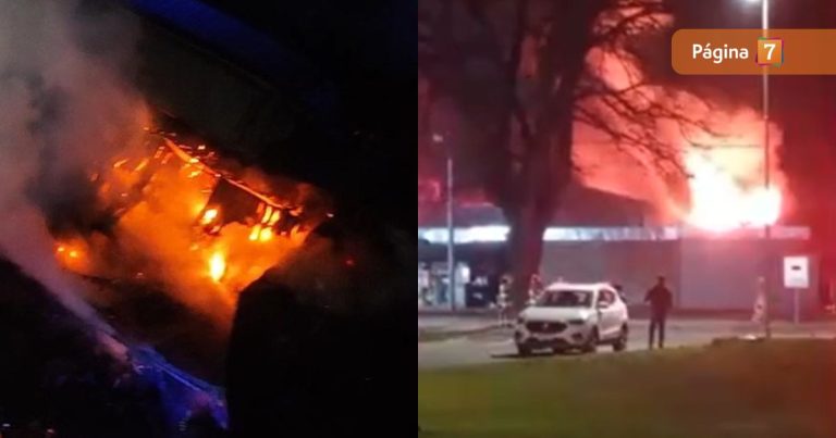 Voraz incendio afectó a planta de Fósforos Copihue en Retiro: destruyó dos bodegas