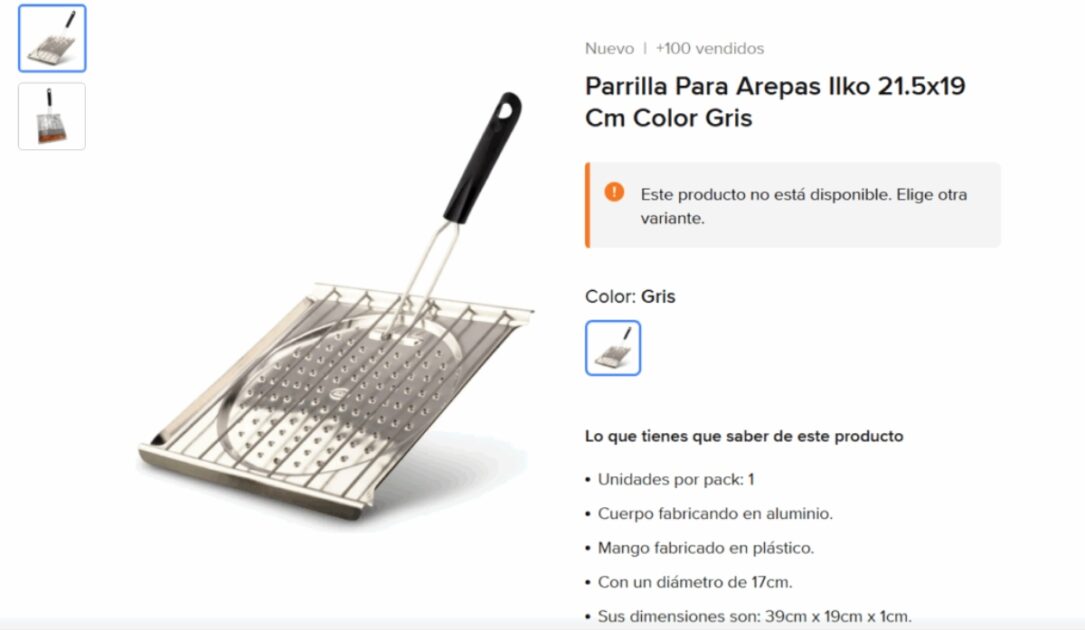 Parilla para arepas