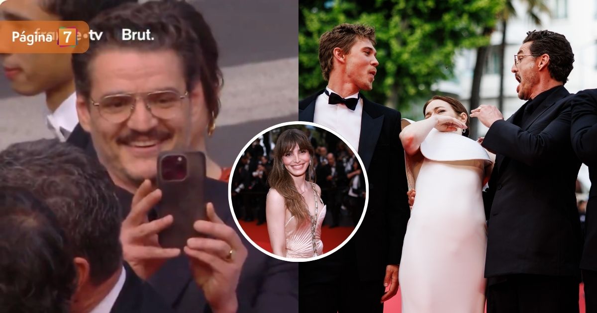 ‘Salvó’ a Emma Stone y chocheó con su hermana Lux: Pedro Pascal deslumbró en alfombra roja de Cannes