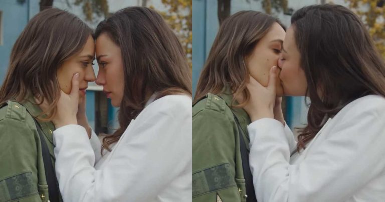 Así se grabó el romántico beso de Karina e Ignacia en El Jardín de Olivia: 