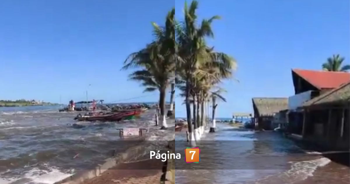 El antes y después en Rapa Nui tras llegada de ola de más de medio metro en Hanga Roa