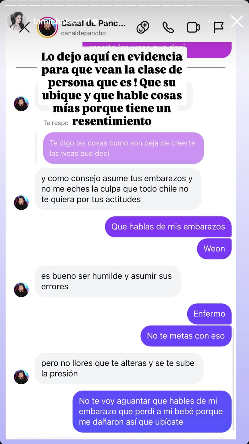 Ignacia Michelson se aburrió de las reacciones y se lanzó contra conocido influencer: “Enfermo"