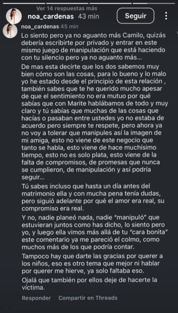 Amiga de Marité Matus arremetió contra Camilo Huerta