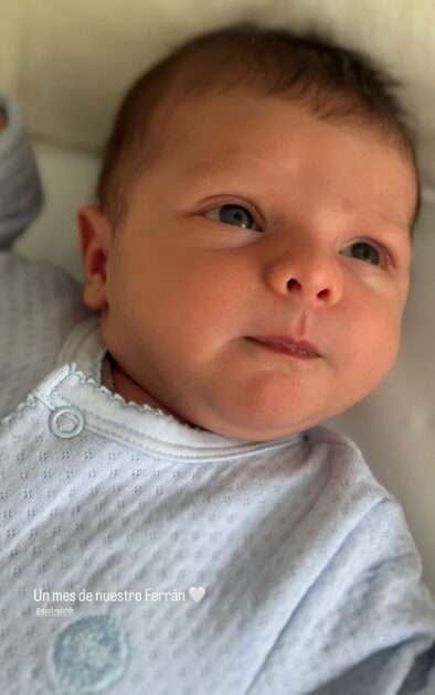 Emilia Daiber celebró el primer mes de su hijo Ferrán: subió fotografía del pequeño