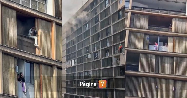 Incendio en el centro de Santiago: hay personas atrapadas en edificio y otras escapando por el techo