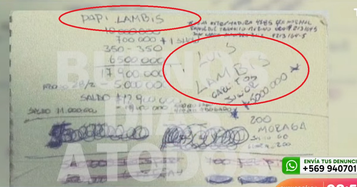 Luis Lambis aparece en cuaderno de deudores del Rey de Meiggs