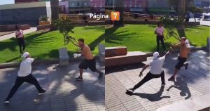 Registran brutal pelea a cuchillazos en pleno centro de Antofagasta