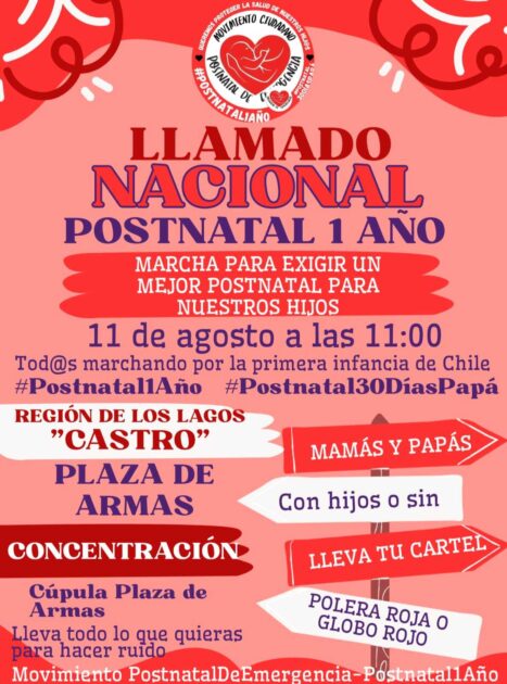 Marcha por extender postnatal a un año: madres llaman a exigir el avance del proyecto en el Congreso