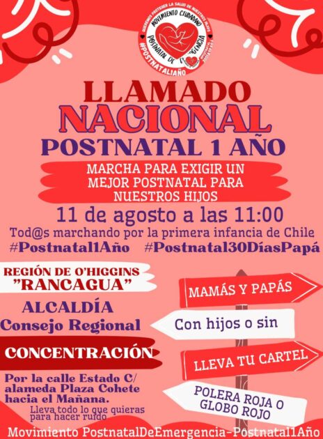 Marcha por extender postnatal a un año: madres llaman a exigir el avance del proyecto en el Congreso