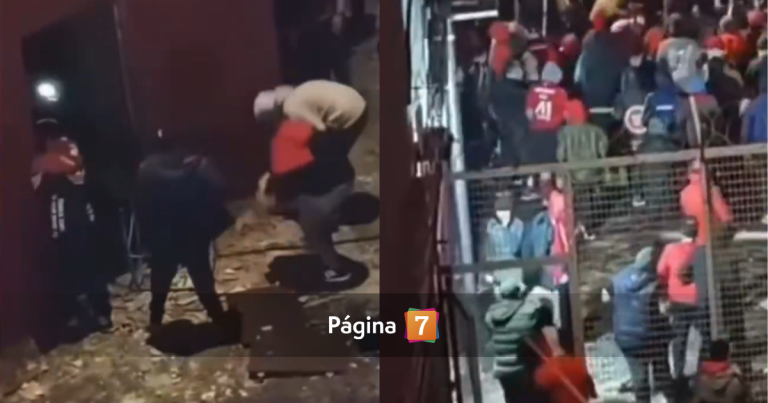 Captan momento en el que la barra de Independiente rompe sala para linchar a hinchas azules